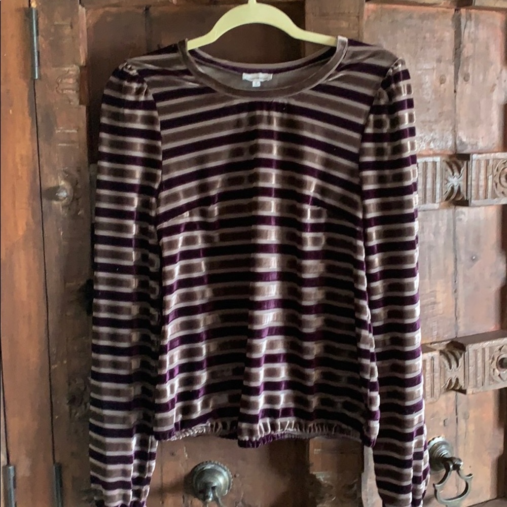Velvet stripe top